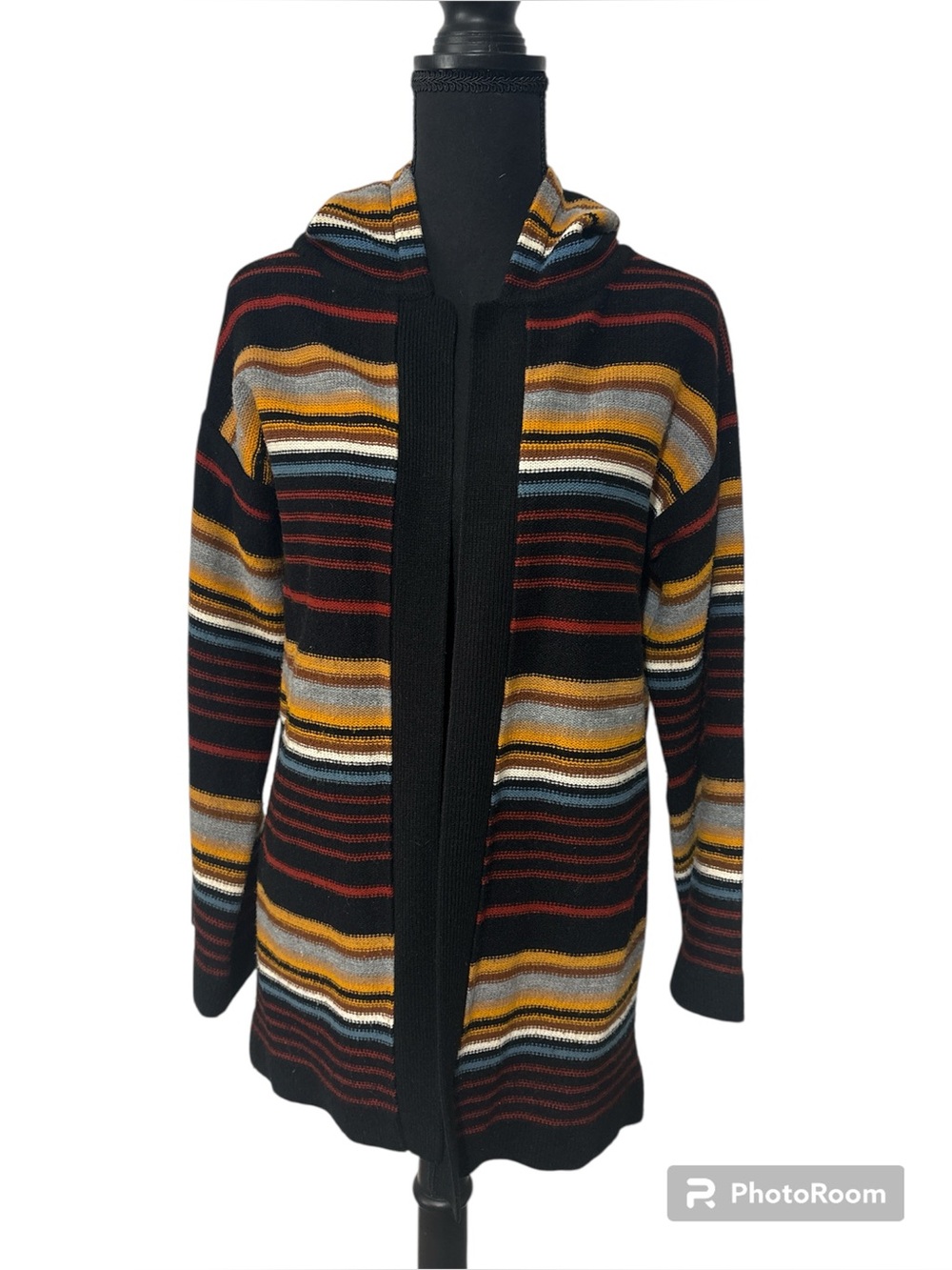 70s Kimlon RBK Acrylic Striped Cardigan Sweater With Bell Sleeves SM Bohemian